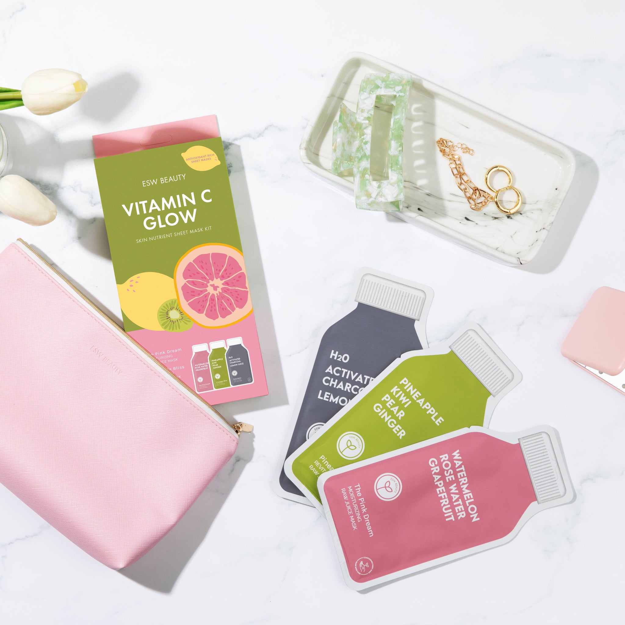Vitamin C Glow Antioxidant Rich Sheet Mask Set - Awear