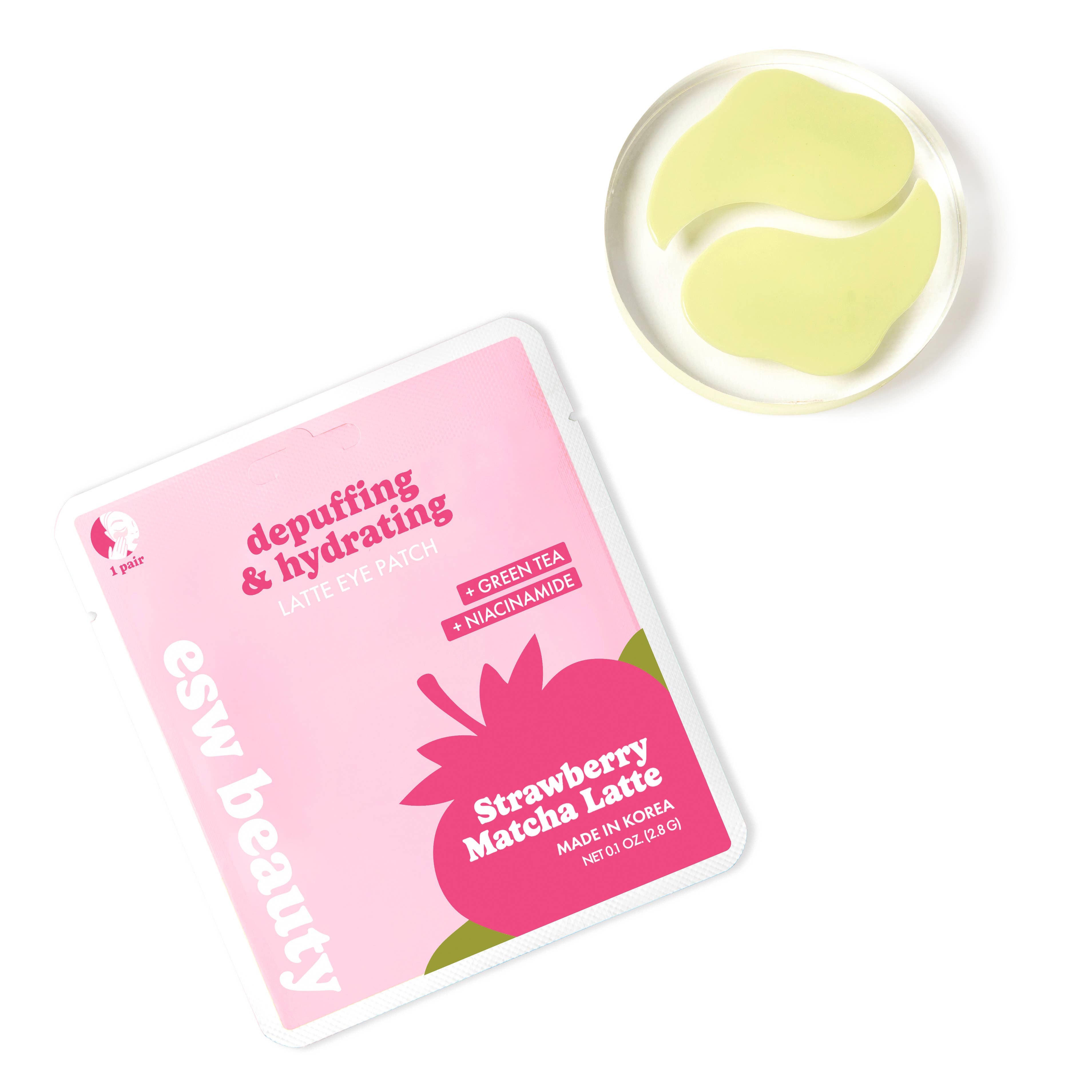 Strawberry Matcha Latte Depuffing & Hydrating Eye Patches - Awear