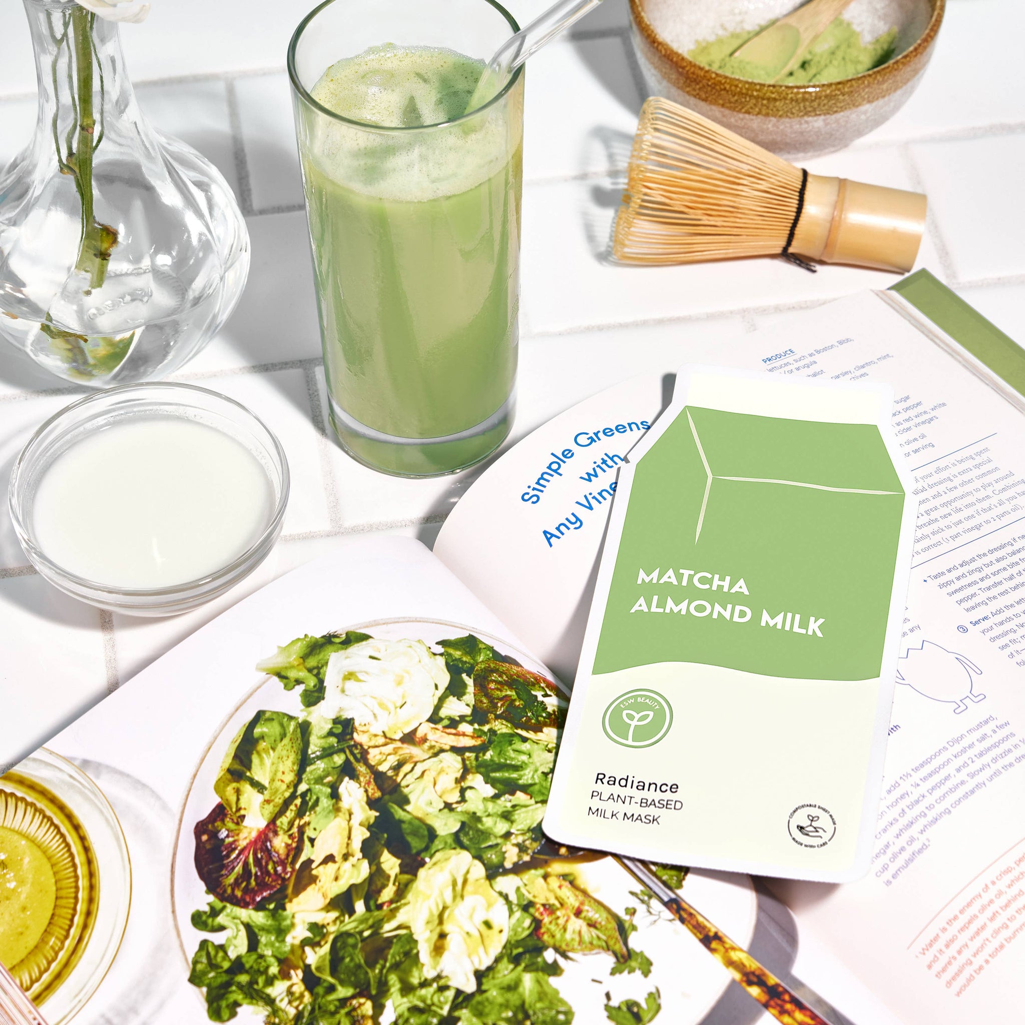 Matcha Almond Milk Radiance Plant-Based Milk Sheet Mask - Awear