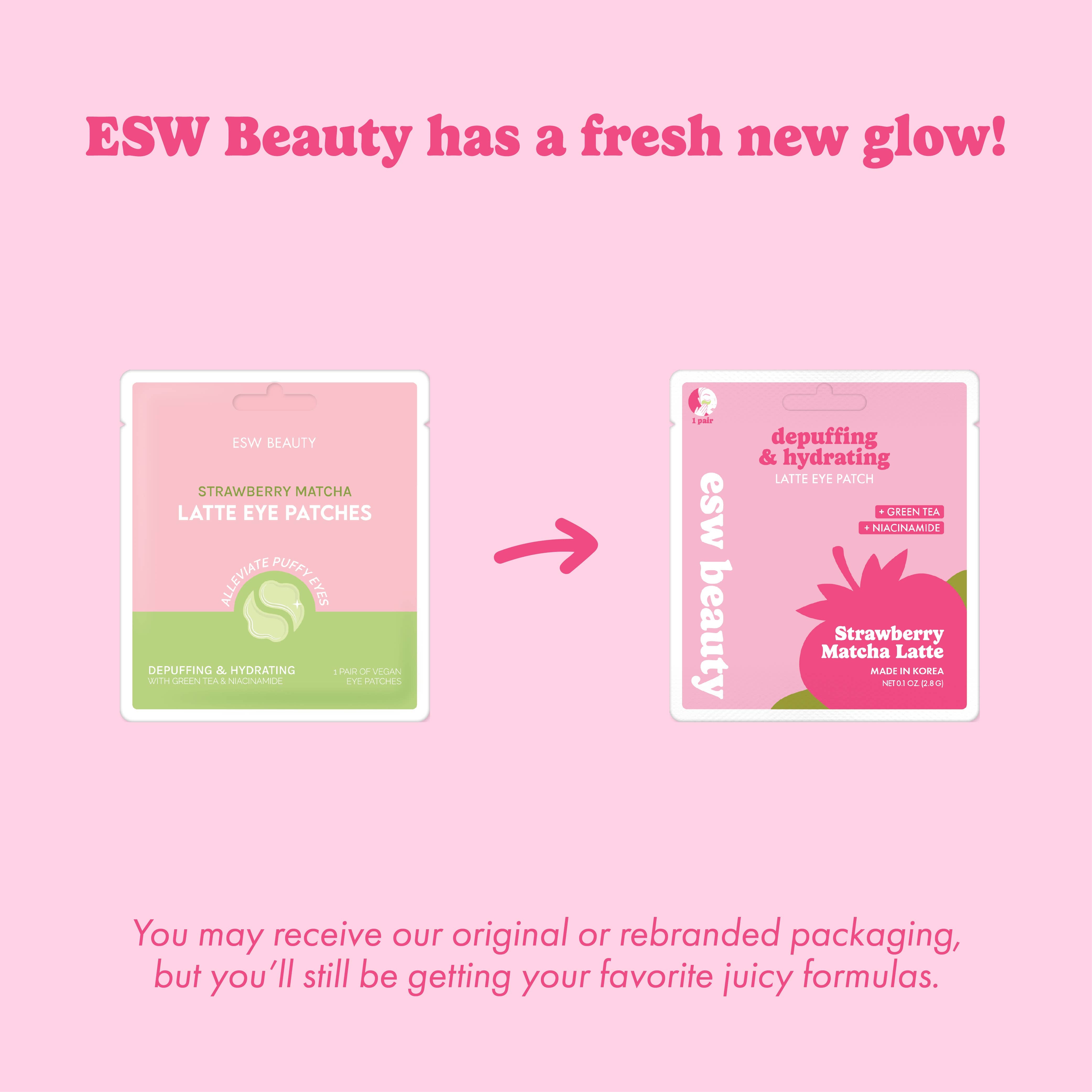 Strawberry Matcha Latte Depuffing & Hydrating Eye Patches - Awear