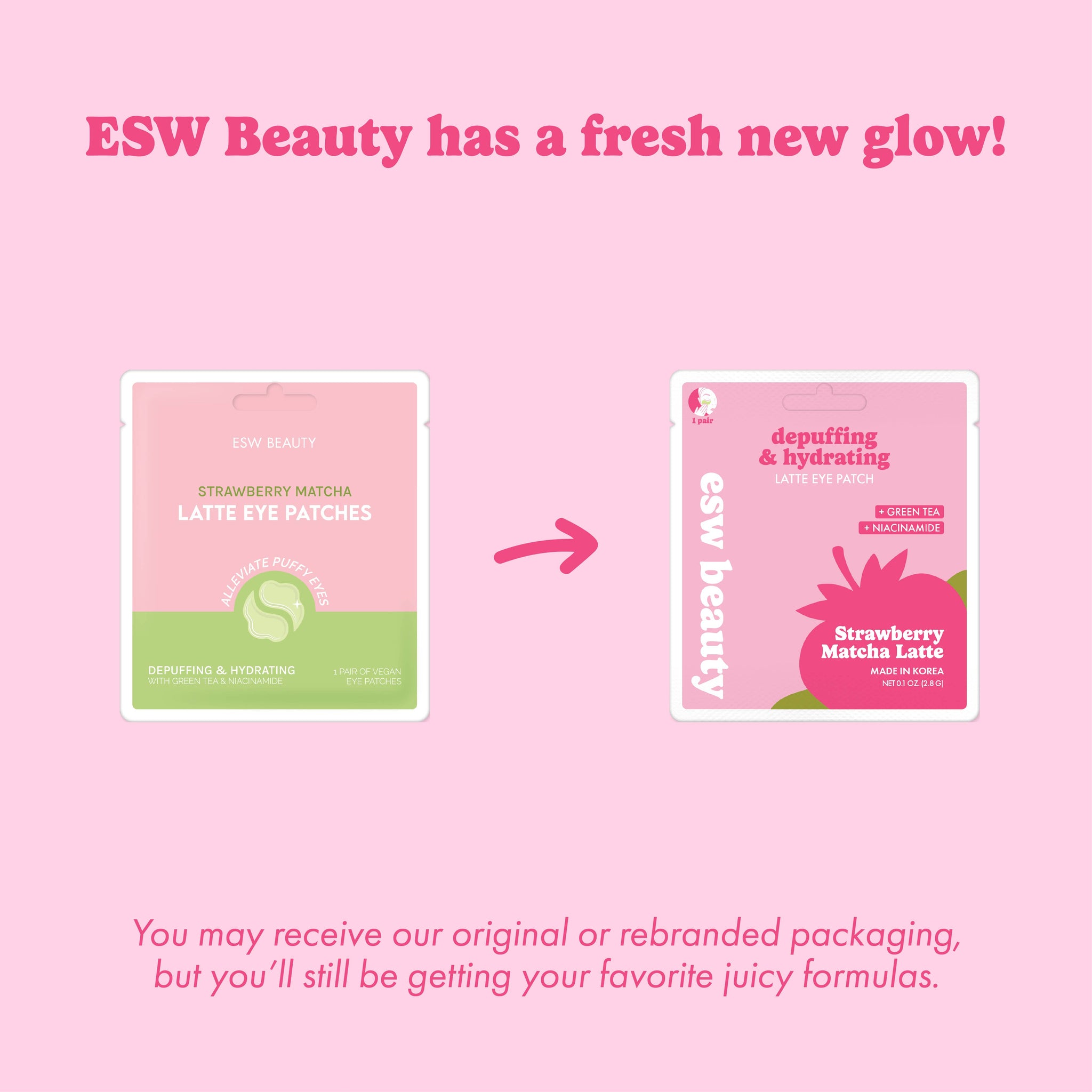 Strawberry Matcha Latte Depuffing & Hydrating Eye Patches - Awear