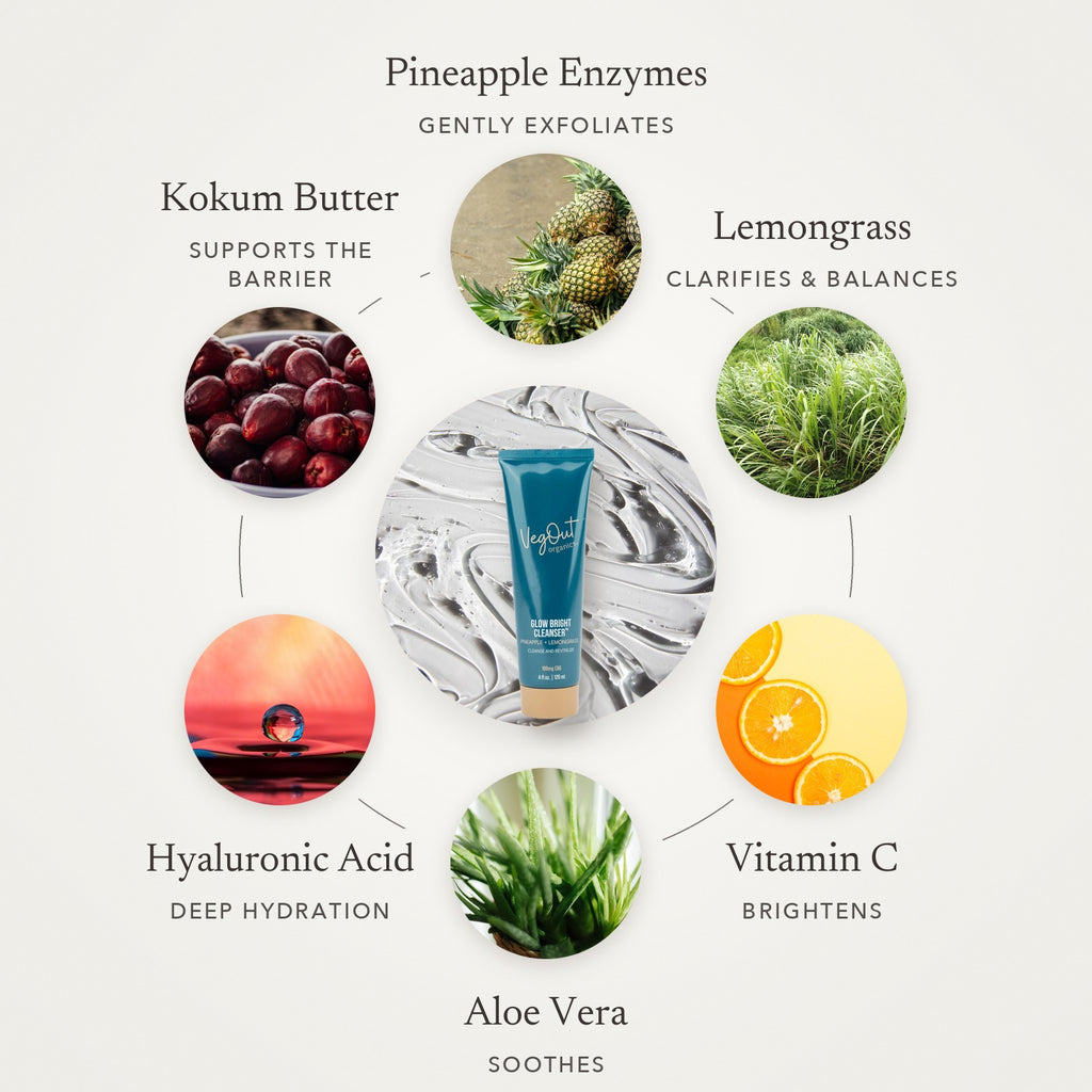 Glow Bright Cleanser key ingredients - Awear