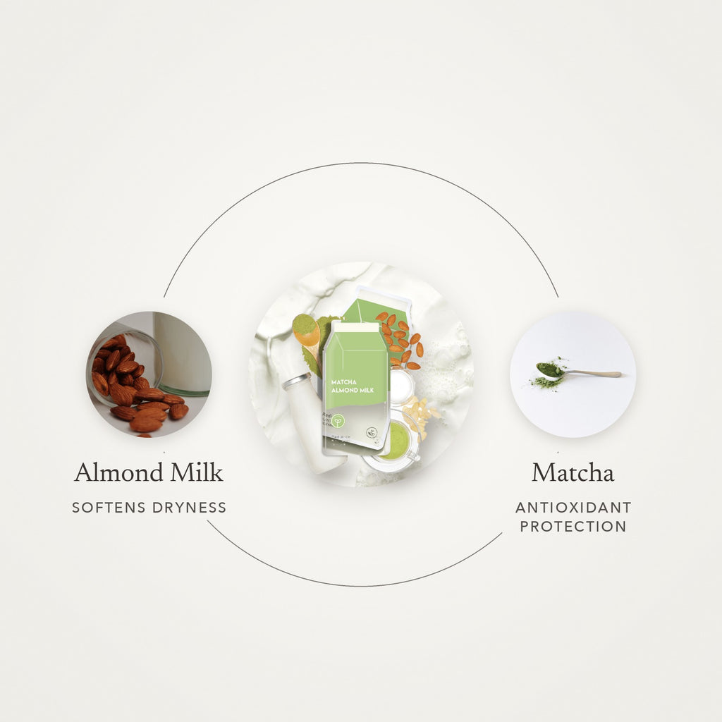 Matcha Almond Milk Sheet Mask key ingredients - Awear