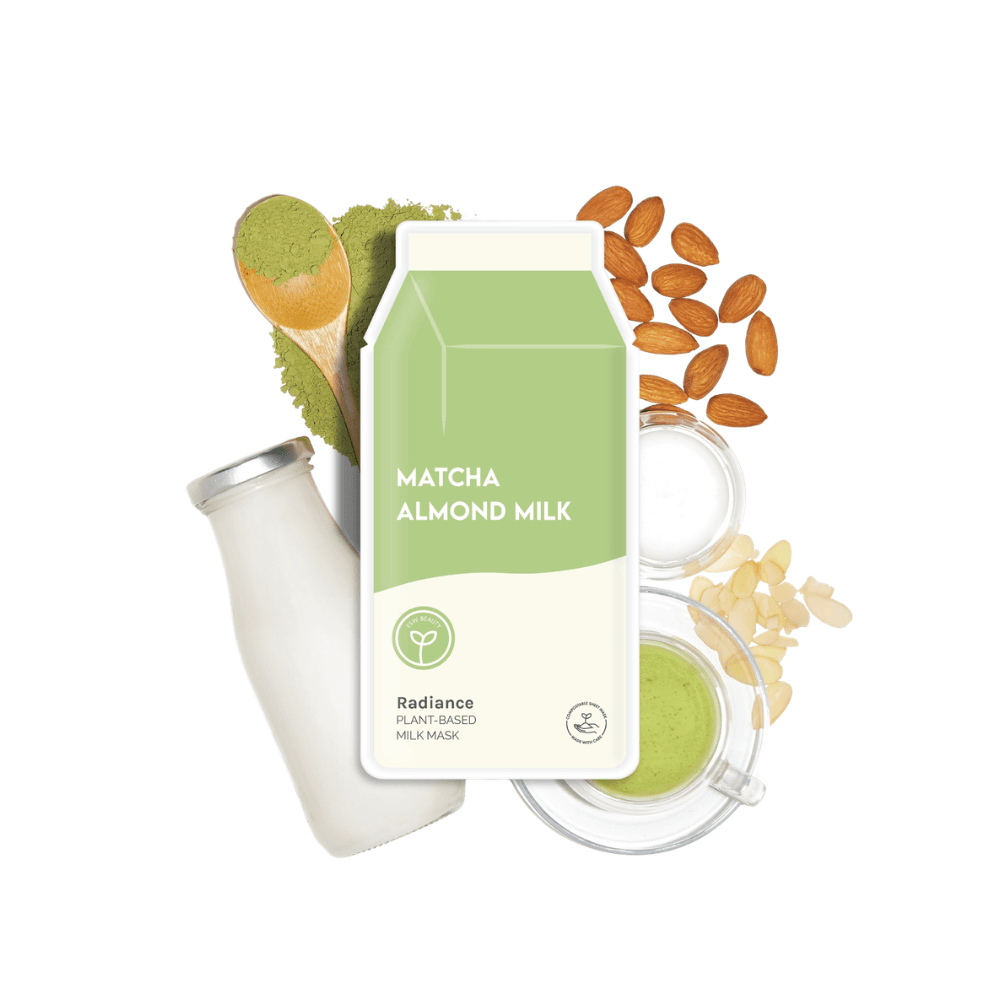 Matcha Almond Milk Radiance Plant-Based Milk Sheet Mask - Awear